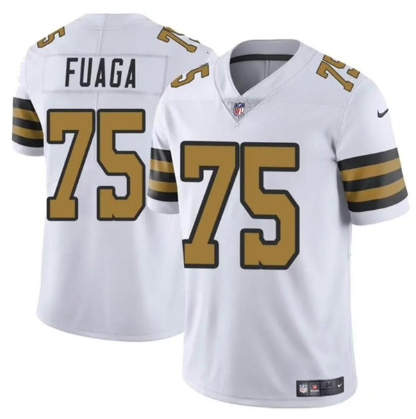 Men's New Orleans Saints #75 Taliese Fuaga White 2024 Draft Color Rush Limited Football Stitched Jersey
