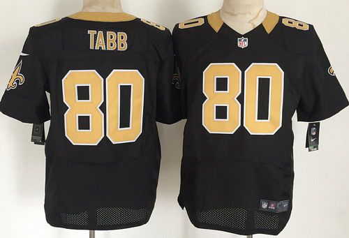 Men's New Orleans Saints #80 Jack Tabb Nike Black Elite Jersey