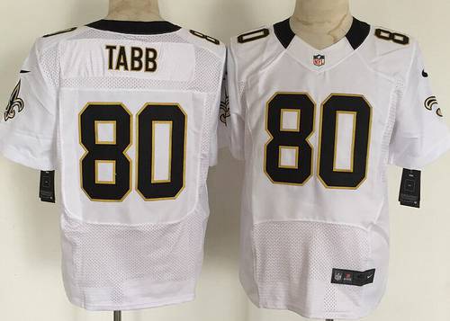 Men's New Orleans Saints #80 Jack Tabb Nike White Elite Jersey