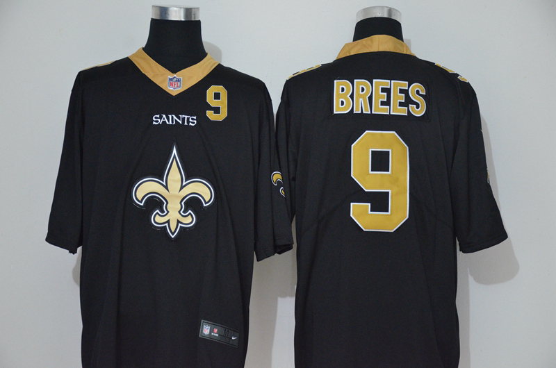 Men's New Orleans Saints #9 Drew Brees Black 2020 Big Logo Number Vapor Untouchable Stitched NFL Nike Fashion Limited Jersey