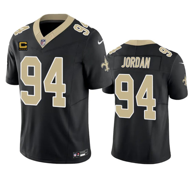 Men's New Orleans Saints #94 Cameron Jordan Black 2023 F.U.S.E. With 4-Star C Patch Vapor Untouchable Limited Football Stitched Jersey