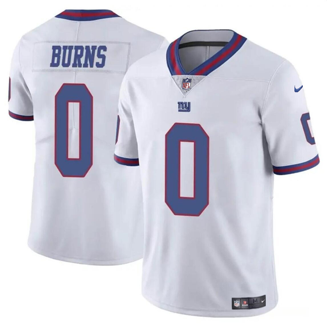 Men's New York Giants #0 Brian Burns White Limited Football Stitched Jersey