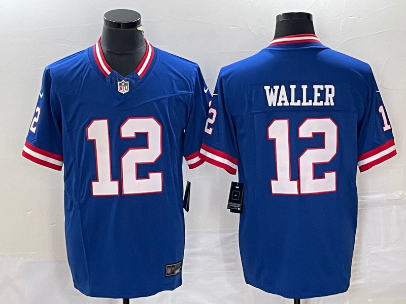 Men's New York Giants #12 Darren Waller Blue 2023 FUSE Classic Vapor Limited Jersey