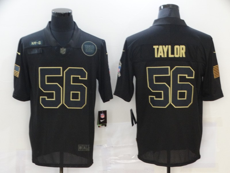 Men's New York Giants #56 Lawrence Taylor Black 2020 Salute To Service Stitched NFL Nike Limited Jersey