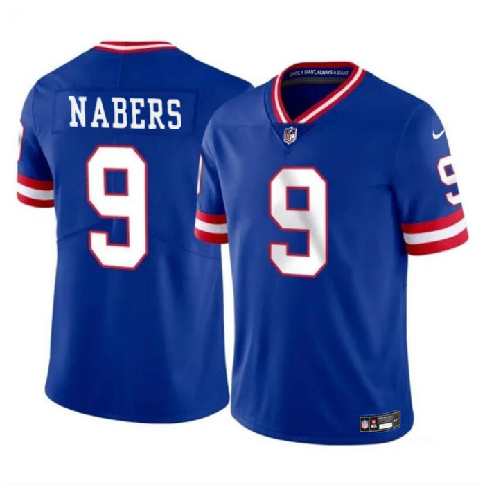 Men's New York Giants #9 Malik Nabers Royal 2024 Draft Vapor Untouchable Throwback Limited Football Stitched Jersey
