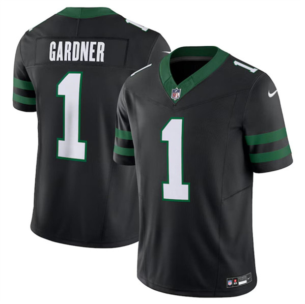 Men's New York Jets #1 Sauce Gardner Black 2024 F.U.S.E. Vapor Limited Football Stitched Jersey