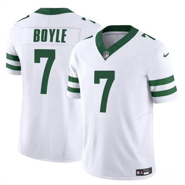 Men's New York Jets #7 Tim Boyle 2023 F.U.S.E. White Throwback Vapor Untouchable Limited Stitched Jersey