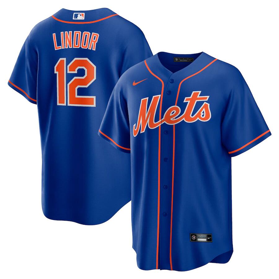 Men's New York Mets #12 Francisco Lindor Royal Cool Base Stitched Jersey