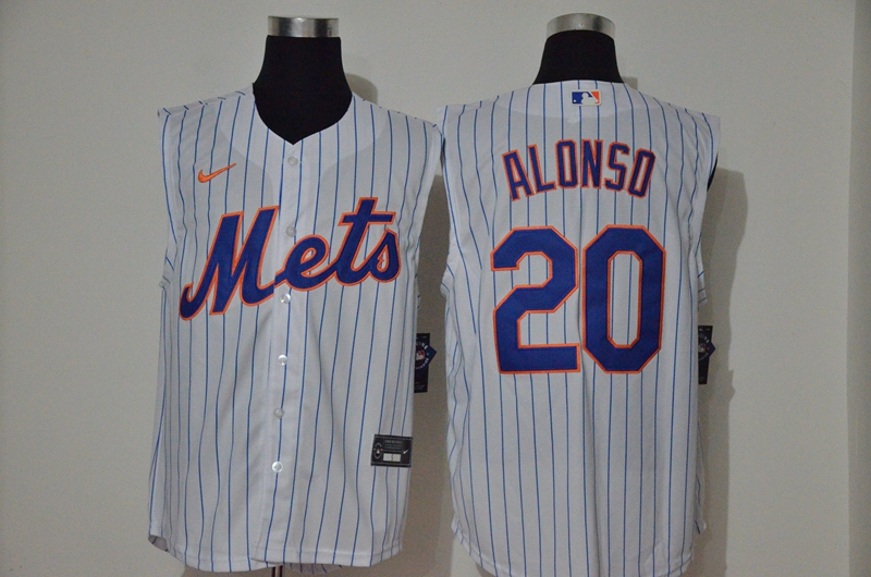 Men's New York Mets #20 Pete Alonso White 2020 Cool and Refreshing Sleeveless Fan Stitched MLB Nike Jersey