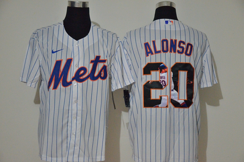 Men's New York Mets #20 Pete Alonso White Unforgettable Moment Stitched Fashion MLB Cool Base Nike Jersey