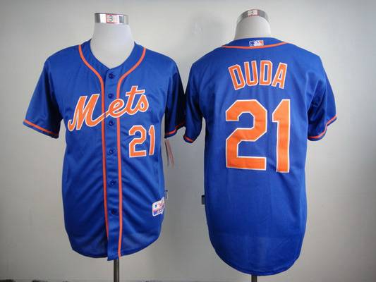 Men's New York Mets #21 Lucas Duda Blue Jersey