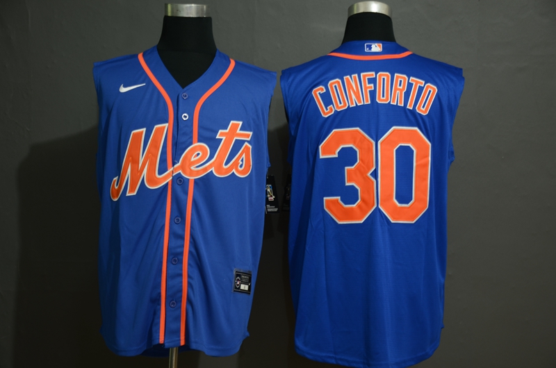Men's New York Mets #30 Michael Conforto Blue 2020 Cool and Refreshing Sleeveless Fan Stitched MLB Nike Jersey