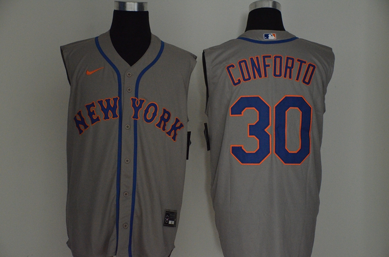 Men's New York Mets #30 Michael Conforto Grey 2020 Cool and Refreshing Sleeveless Fan Stitched MLB Nike Jersey