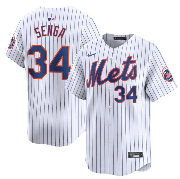 Men's New York Mets #34 Kodai Senga White 2024 Home Limited Stitched Baseball Jersey
