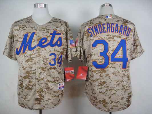 Men's New York Mets #34 Noah Syndergaard 2014 Camo Jersey