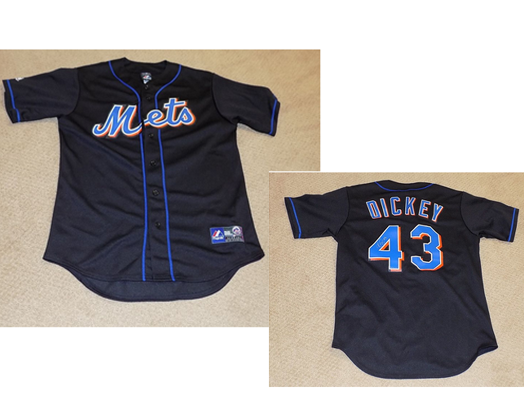 Men's New York Mets #43 R.A.Dickey Majestic alternative black authentic game jersey