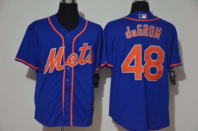Men's New York Mets #48 Jacob deGrom Blue Stitched MLB Cool Base Nike Jersey