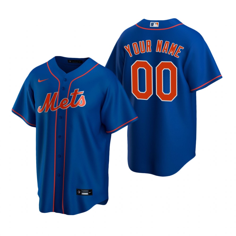 Men's New York Mets Custom Nike Royal Stitched MLB Cool Base Jersey