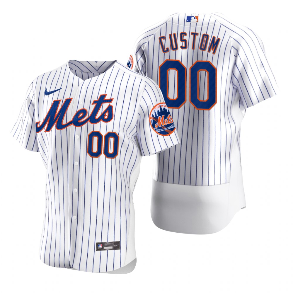 Men's New York Mets Custom Nike White 2020 Stitched MLB Flex Base Jersey