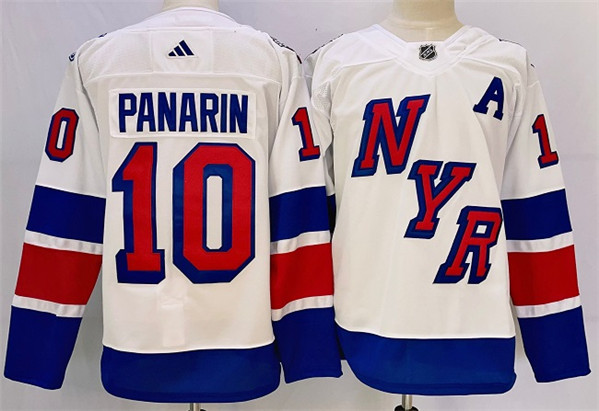 Men's New York Rangers #10 Artemi Panarin White 2024 Stadium Series Stitched Jersey1