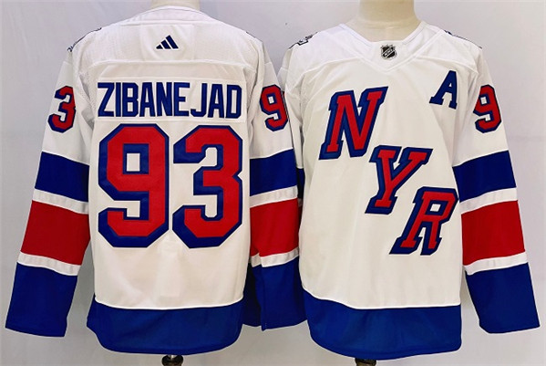 Men's New York Rangers #93 Mika Zibanejad White 2024 Stadium Series Stitched Jersey1