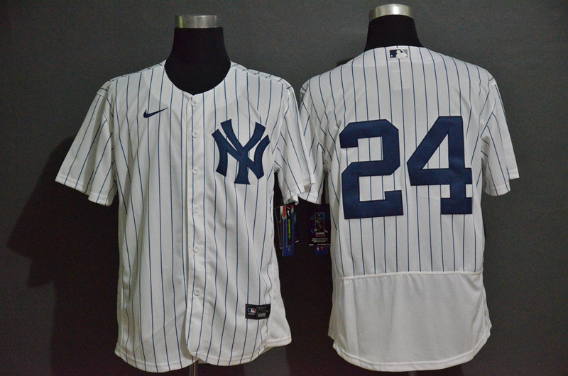 Men's New York Yankees #24 Gary Sanchez White Home No Name Stitched MLB Flex Base Nike Jersey