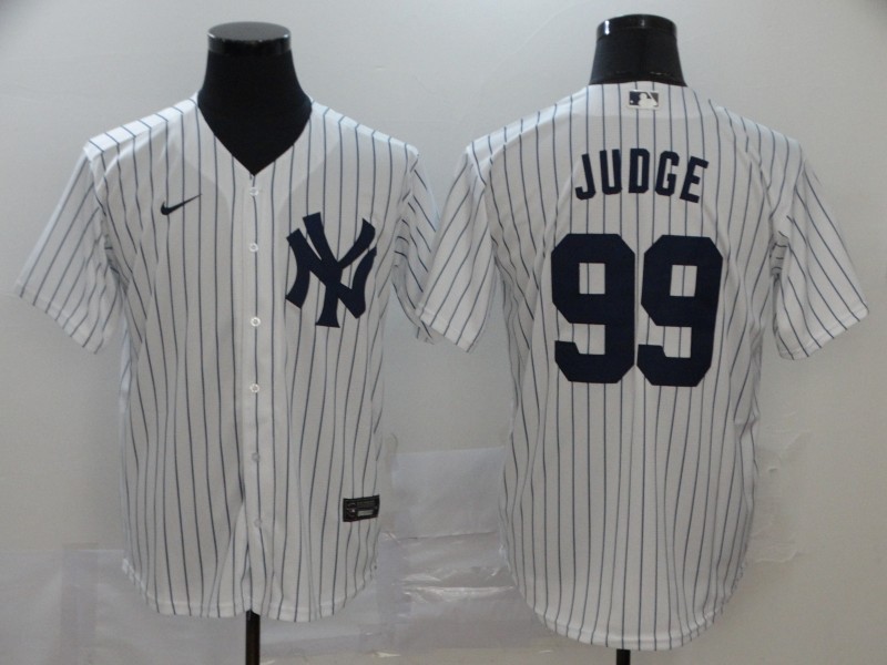 Men's New York Yankees #99 Aaron Judge White Home Stitched MLB Cool Base Nike Jersey