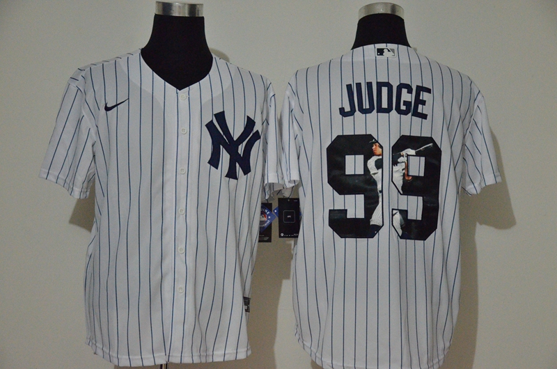 Men's New York Yankees #99 Aaron Judge White Unforgettable Moment Stitched Fashion MLB Cool Base Nike Jersey