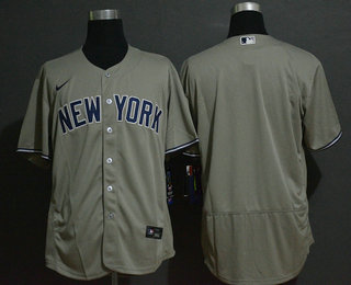 Men's New York Yankees Blank Gray Stitched MLB Flex Base Nike Jersey