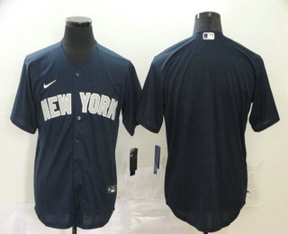 Men's New York Yankees Blank Navy Blue Stitched MLB Cool Base Nike Jersey