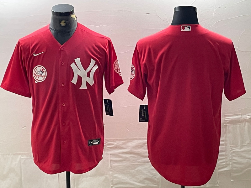 Men's New York Yankees Blank Red Cool Base Stitched Baseball Jersey