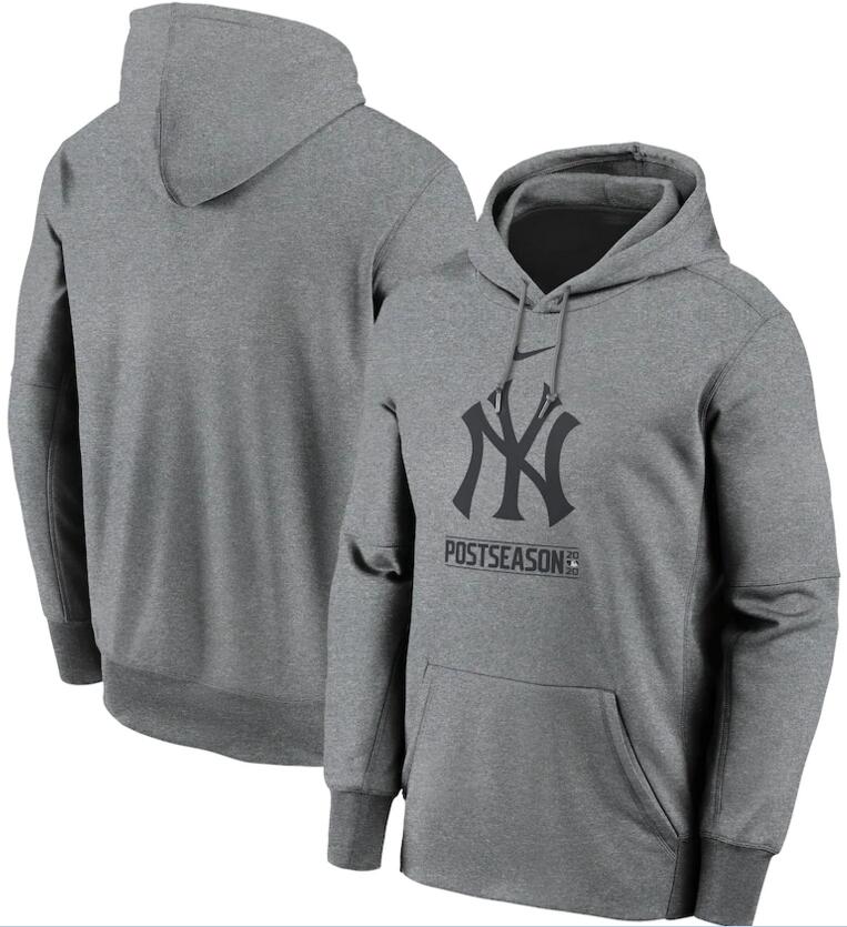 Men's New York Yankees Nike Gray 2020 Postseason Collection Pullover Hoodie