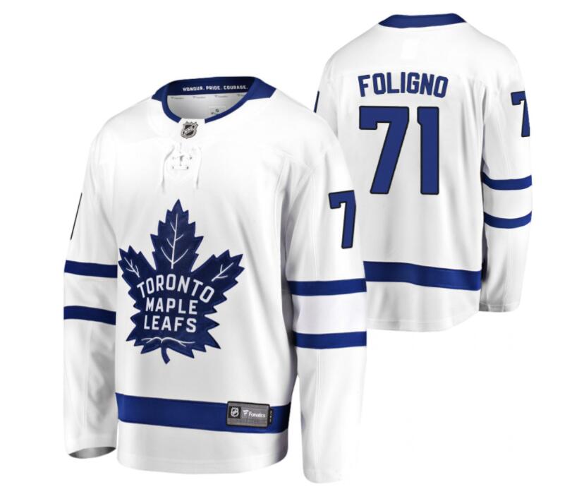 Men's Nick Foligno Toronto Maple Leafs #71 White Away jerseys cheap