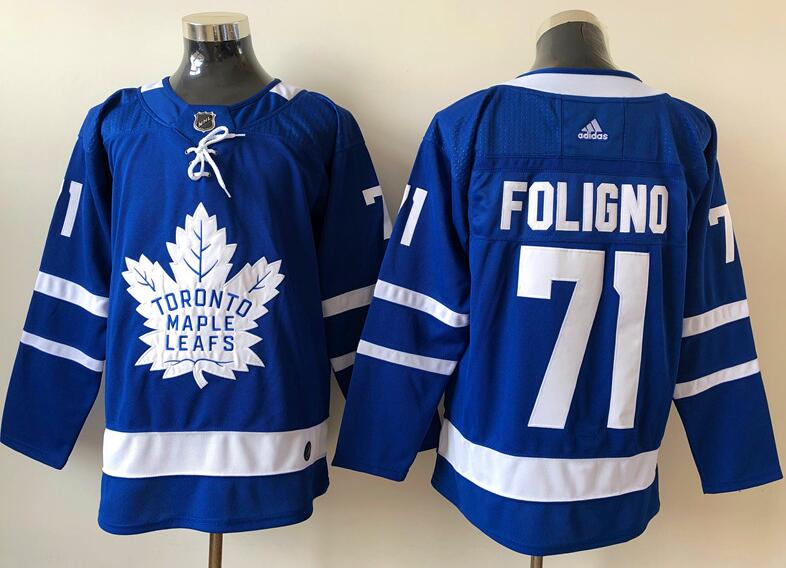 Men's Nick Foligno Toronto Maple Leafs #71 adidas Home Blue Player Jersey