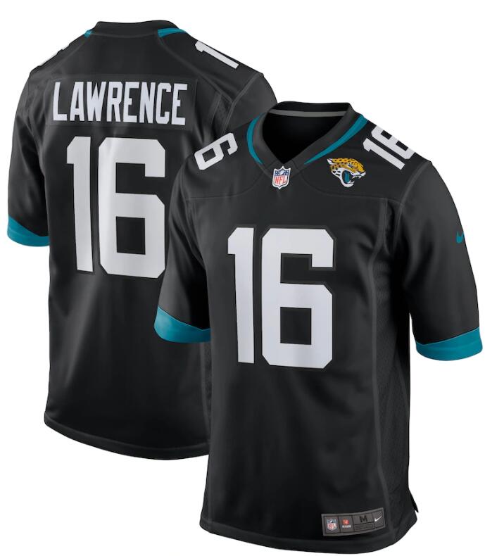 Men's Nike #16 Trevor Lawrence Black Jacksonville Jaguars Alternate 2021 NFL Draft First Round Pick Game Jersey