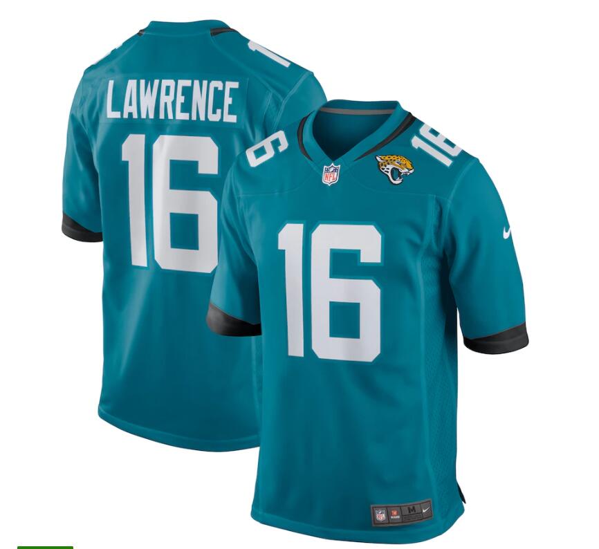 Men's Nike #16 Trevor Lawrence Teal Jacksonville Jaguars 2021 NFL Draft First Round Pick Game Jersey