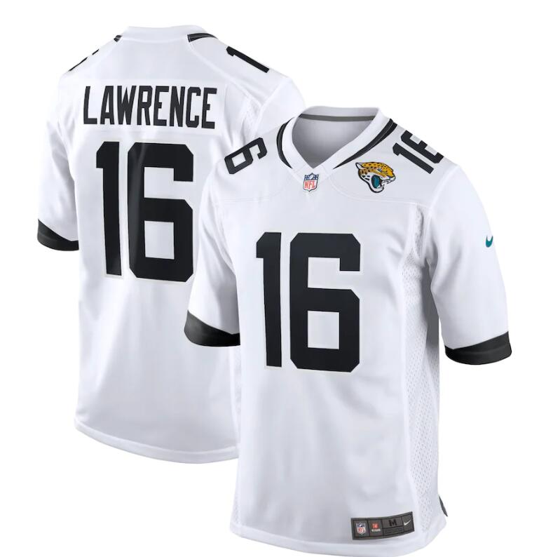 Men's Nike #16 Trevor Lawrence White Jacksonville Jaguars 2021 NFL Draft First Round Pick Game Jersey