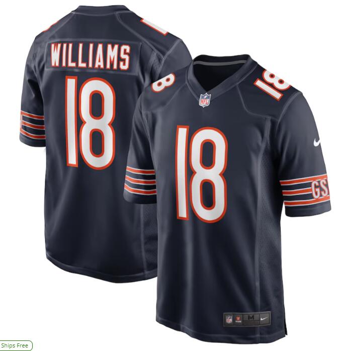 Men's Nike Caleb Williams #18 Navy Chicago Bears 2024 NFL Draft First Round Pick Player Game Jersey