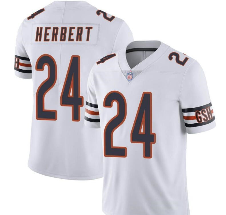 Men's Nike Chicago Bears #24 Khalil Herbert White Jersey