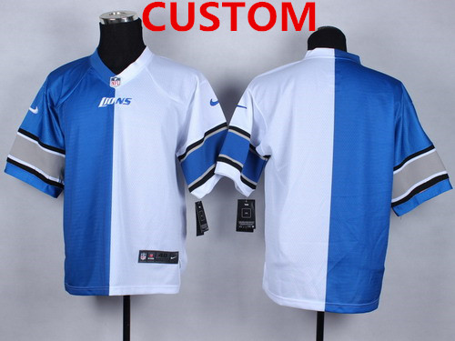 Men's Nike Detroit Lions Custom Light Blue-White Two Tone Elite Jersey