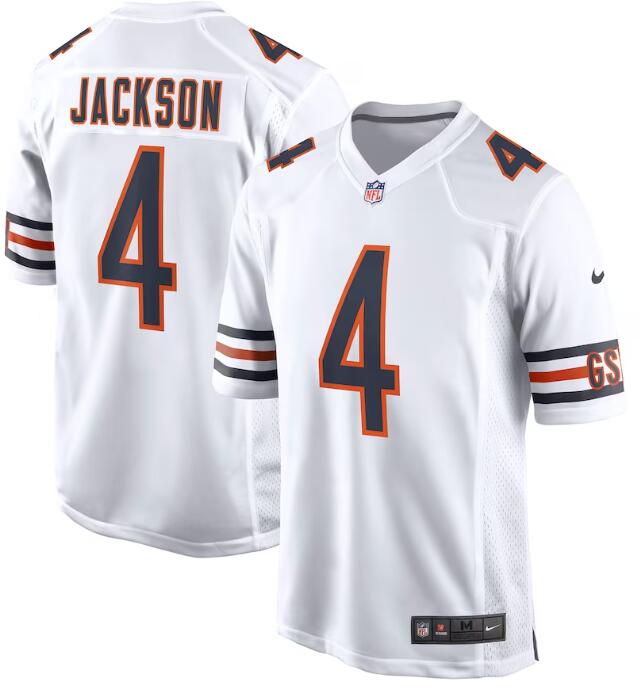 Men's Nike Eddie Jackson Chicago Bears #4 white Game Player Jersey