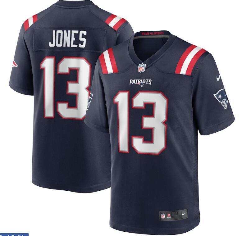 Men's Nike Jack Jones New England Patriots #13 Game Player Navy Jersey