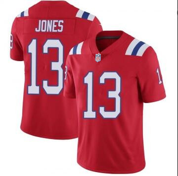 Men's Nike Jack Jones New England Patriots #13 Game Player Red Jersey