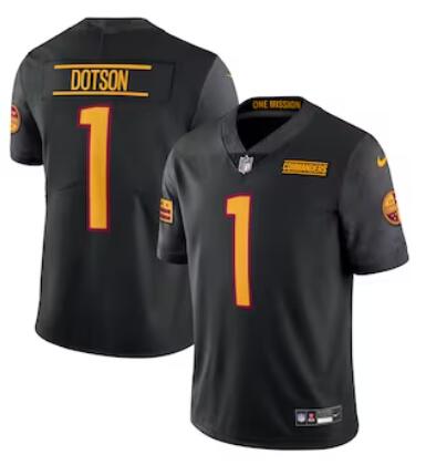 Men's Nike Jahan Dotson #1 Black Washington Commanders Alternate Vapor Untouchable Limited Jersey