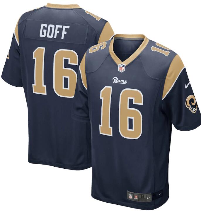 Men's Nike Jared Goff Navy Los Angeles Rams Player Game Jersey