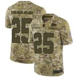 Men's Nike Kansas City Chiefs #25 Clyde Edwards-Helaire Limited Camo 2018 Salute to Service Jersey