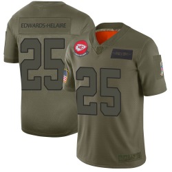 Men's Nike Kansas City Chiefs #25 Clyde Edwards-Helaire Limited Camo 2019 Salute to Service Jersey