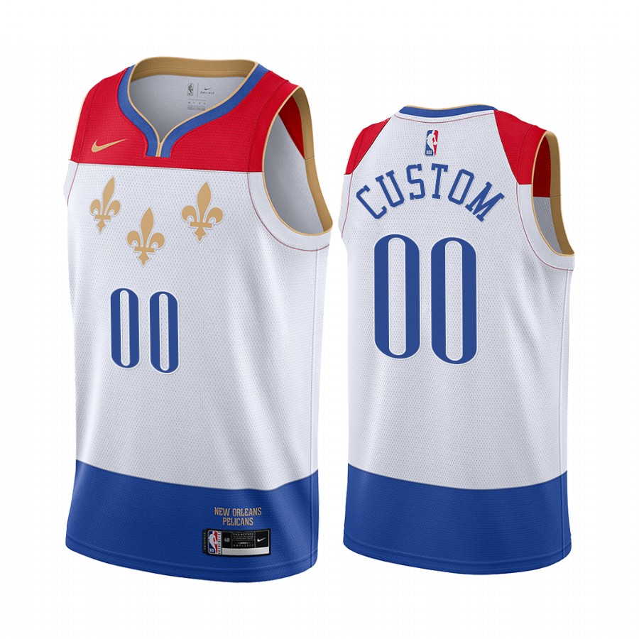 Men's Nike Pelicans Personalized White NBA Swingman 2020-21 City Edition Jersey