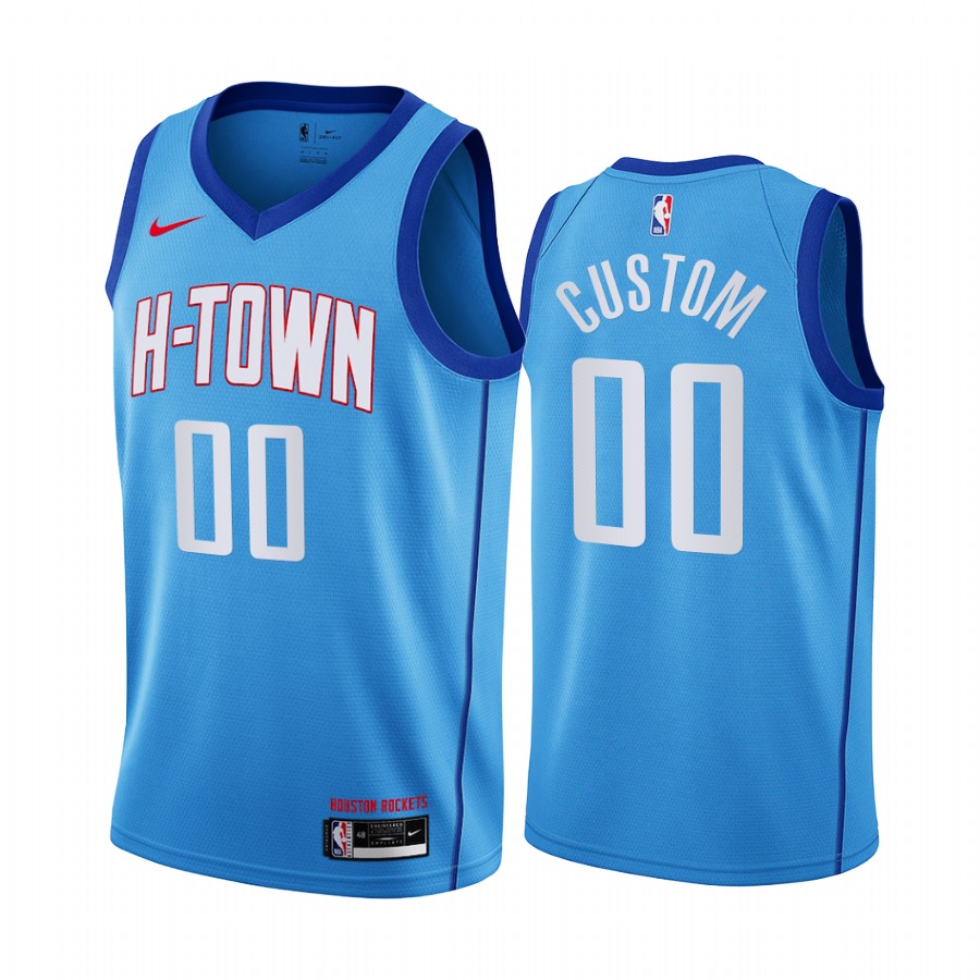 Men's Nike Rockets Personalized Blue NBA Swingman 2020-21 City Edition Jersey