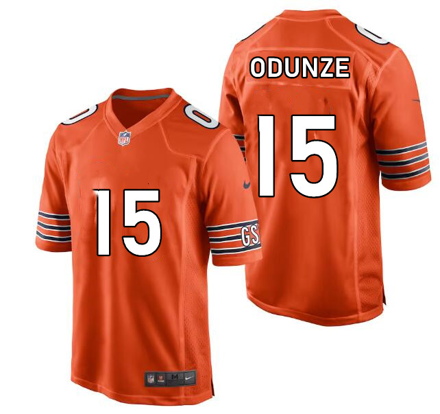 Men's Nike Rome Odunze #15 Chicago Bears 2024 NFL Draft First Round Pick Player Game Orange Jersey